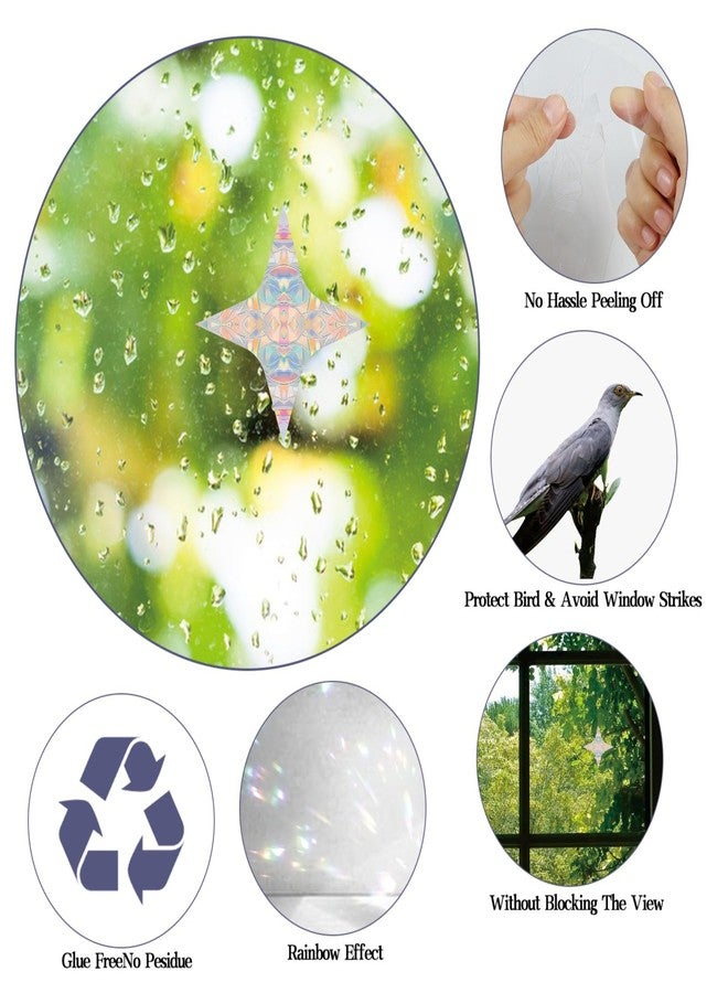 Shawula 33PCS Star Window Clings - Anti-Collision Decals to Save Birds from Collisions,Non Adhesive Prismatic Vinyl Clings, (Rainbow Stickers)… - Image 3